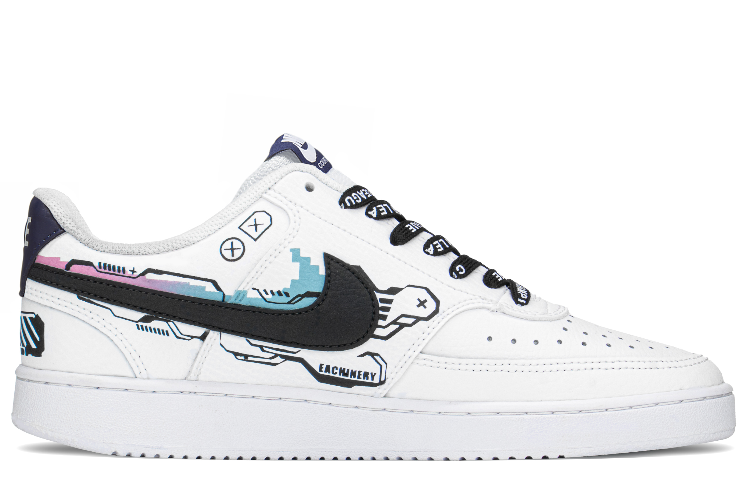 Order 【定製球鞋】Nike Court Vision 1 賽博 機械 解構 低幫 板鞋 藍粉黑白