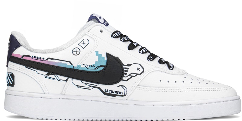 【定製球鞋】Nike Court Vision 1 賽博 機械 解構 低幫 板鞋 藍粉黑白 Order 【定製球鞋】Nike Court Vision 1 賽博 機械 解構 低幫 板鞋 藍粉黑白