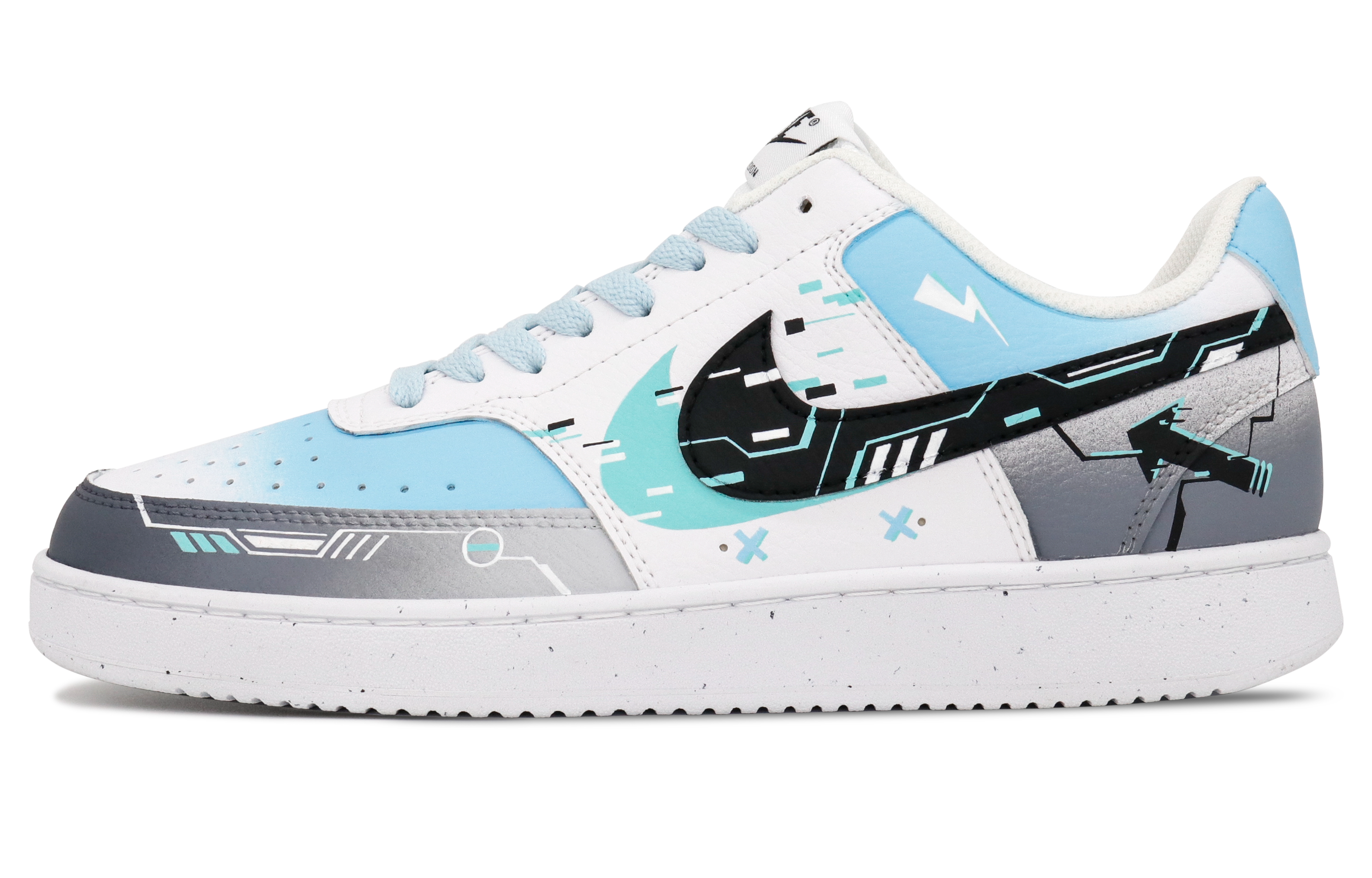 Buy [Kasut Custom] Nike Court Vision 1 Low 'Cyberpunk Graffiti Kelabu' DH2987-101(Team31-男款星际电玩)