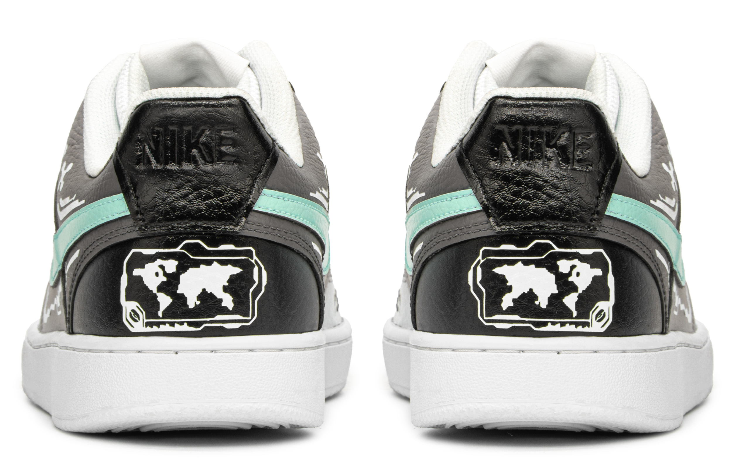 Shop [Zapatos Personalizados] Nike Court Vision 1 Low 'Cyberpunk Mecha Negro Gris' CD5463-101(TeamA-赛博数码)