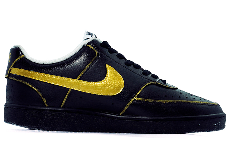 Order [Sepatu Custom] Nike Court Vision 1 Low 'Dark Sith Hitam Emas' CD5463-101(team肆-黑武士Q)