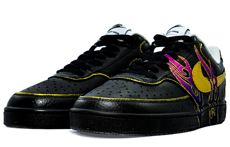 Lookbook [Sepatu Custom] Nike Court Vision 1 Low 'Dark Sith Hitam Emas' CD5463-101(team肆-黑武士Q)