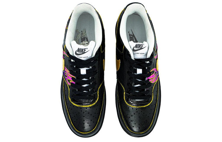 Shop [Sepatu Custom] Nike Court Vision 1 Low 'Dark Sith Hitam Emas' CD5463-101(team肆-黑武士Q)