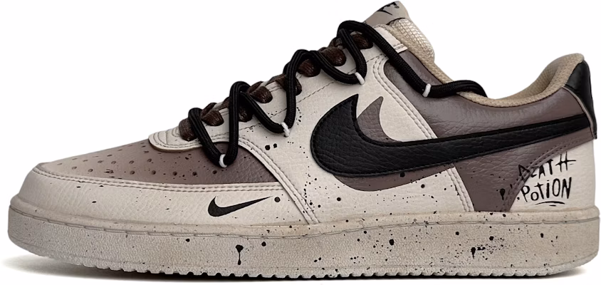 【客製化球鞋】Nike Court Vision 1 Low 沙漠幽影 復古風 手繪潑墨 解構鞋帶 低筒 板鞋 男款 黑棕 Buy 【客製化球鞋】Nike Court Vision 1 Low 沙漠幽影 復古風 手繪潑墨 解構鞋帶 低筒 板鞋 男款 黑棕