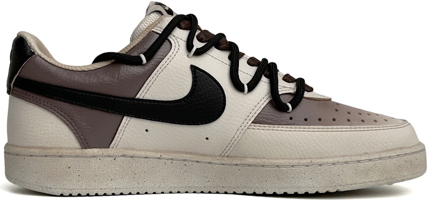 【客製化球鞋】Nike Court Vision 1 Low 沙漠幽影 復古風 手繪潑墨 解構鞋帶 低筒 板鞋 男款 黑棕 Order 【客製化球鞋】Nike Court Vision 1 Low 沙漠幽影 復古風 手繪潑墨 解構鞋帶 低筒 板鞋 男款 黑棕