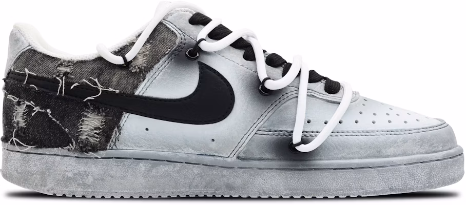 【客製化球鞋】Nike Court Vision 1 Low 狂野之路 災難美學 末世風 格局老化 牛仔 低筒 板鞋 男款 黑灰 Order 【客製化球鞋】Nike Court Vision 1 Low 狂野之路 災難美學 末世風 格局老化 牛仔 低筒 板鞋 男款 黑灰