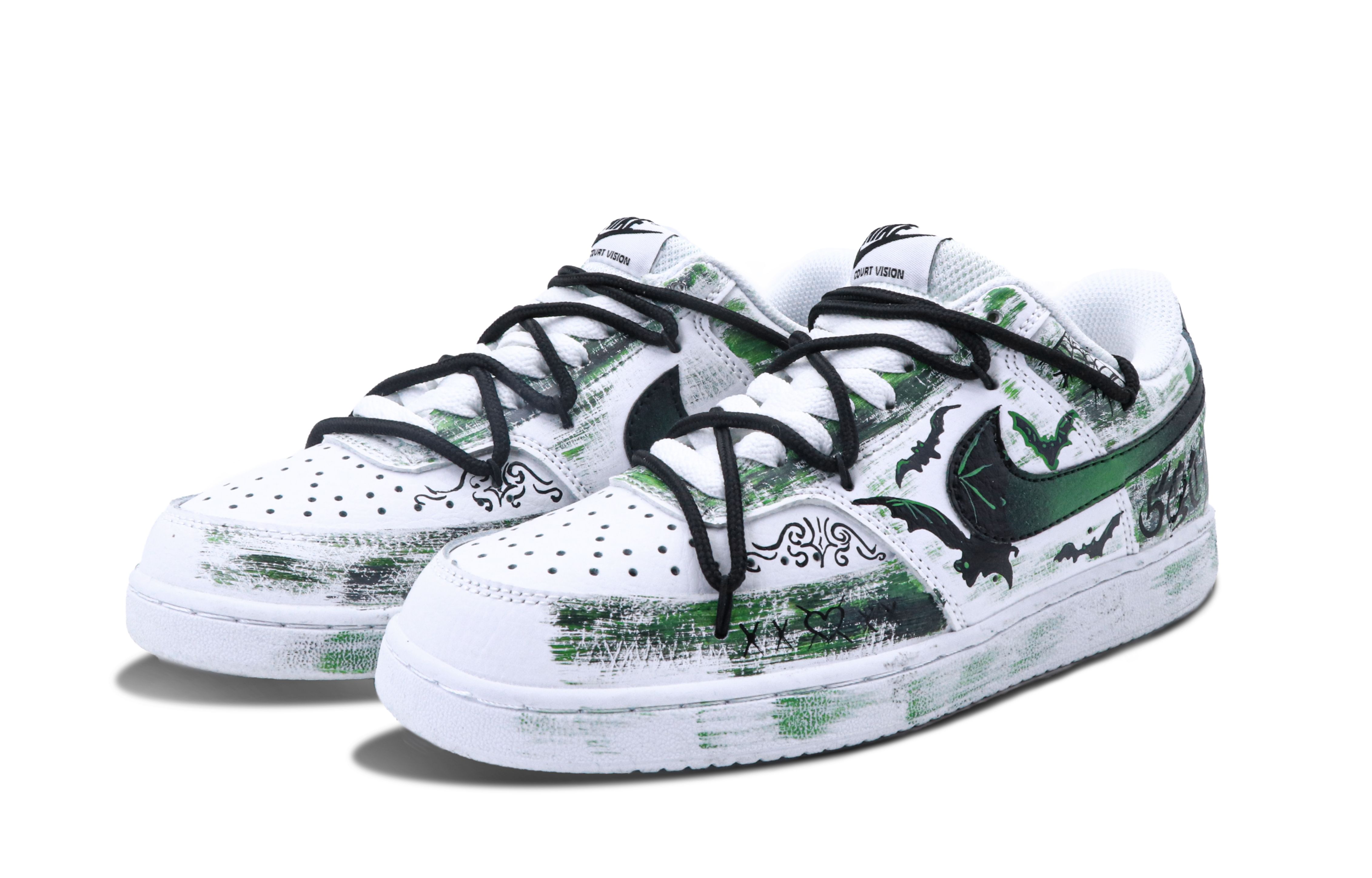 [Custom Shoes] Nike Court Vision 1 Low 'Dracula Graffiti Green' 圖 4