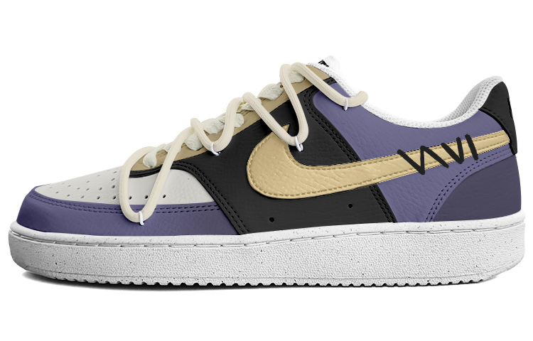 [Custom Shoes] Nike Court Vision 1 Low 'Energy Drive Black Purple'