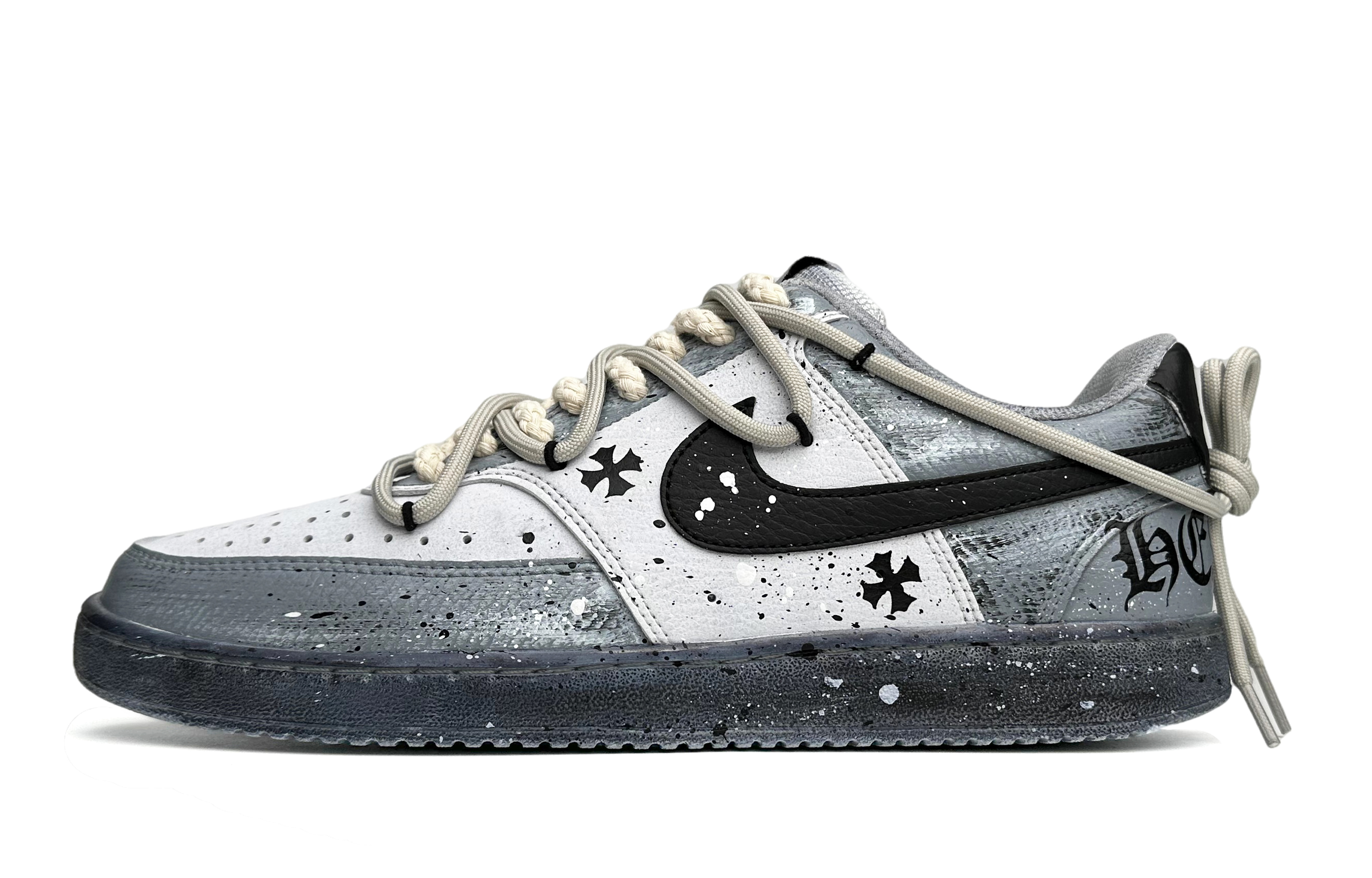 [Custom Shoes] Nike Court Vision 1 Low 'Gothic Sound Grey-Black'