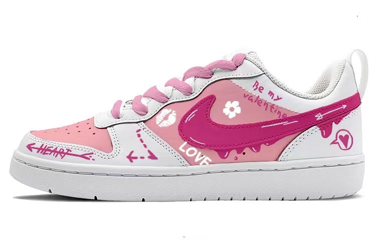 Buy ナイキ コートビジョン LO グラフィティ ピンク/白 (カスタム) BQ5448-100(TeamK-时之恋人)