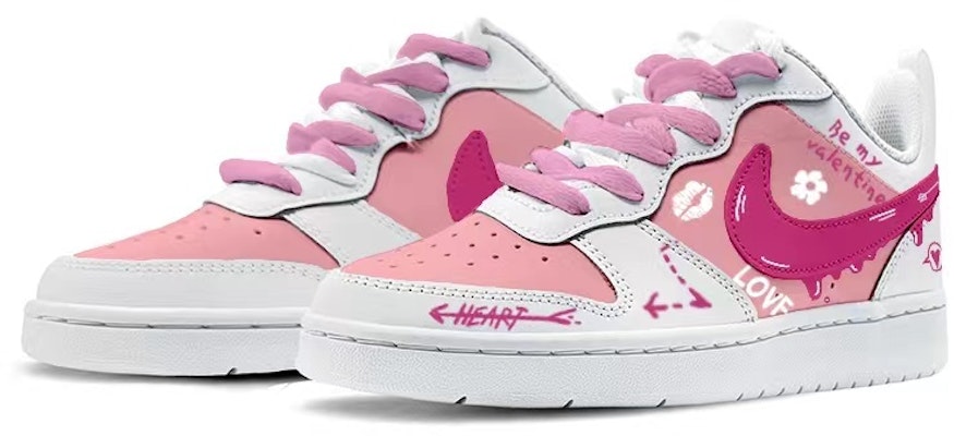 ナイキ コートビジョン LO グラフィティ ピンク/白 (カスタム) BQ5448-100(TeamK-时之恋人) Lookbook ナイキ コートビジョン LO グラフィティ ピンク/白 (カスタム) BQ5448-100(TeamK-时之恋人)