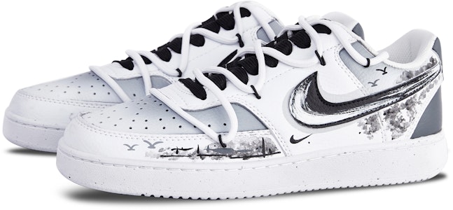 나이키 커스텀 코트 비전 1 로우 '잉크 그래피티' DH2987-101(Team78-男款飞鸟集) Lookbook 나이키 커스텀 코트 비전 1 로우 '잉크 그래피티' DH2987-101(Team78-男款飞鸟集)