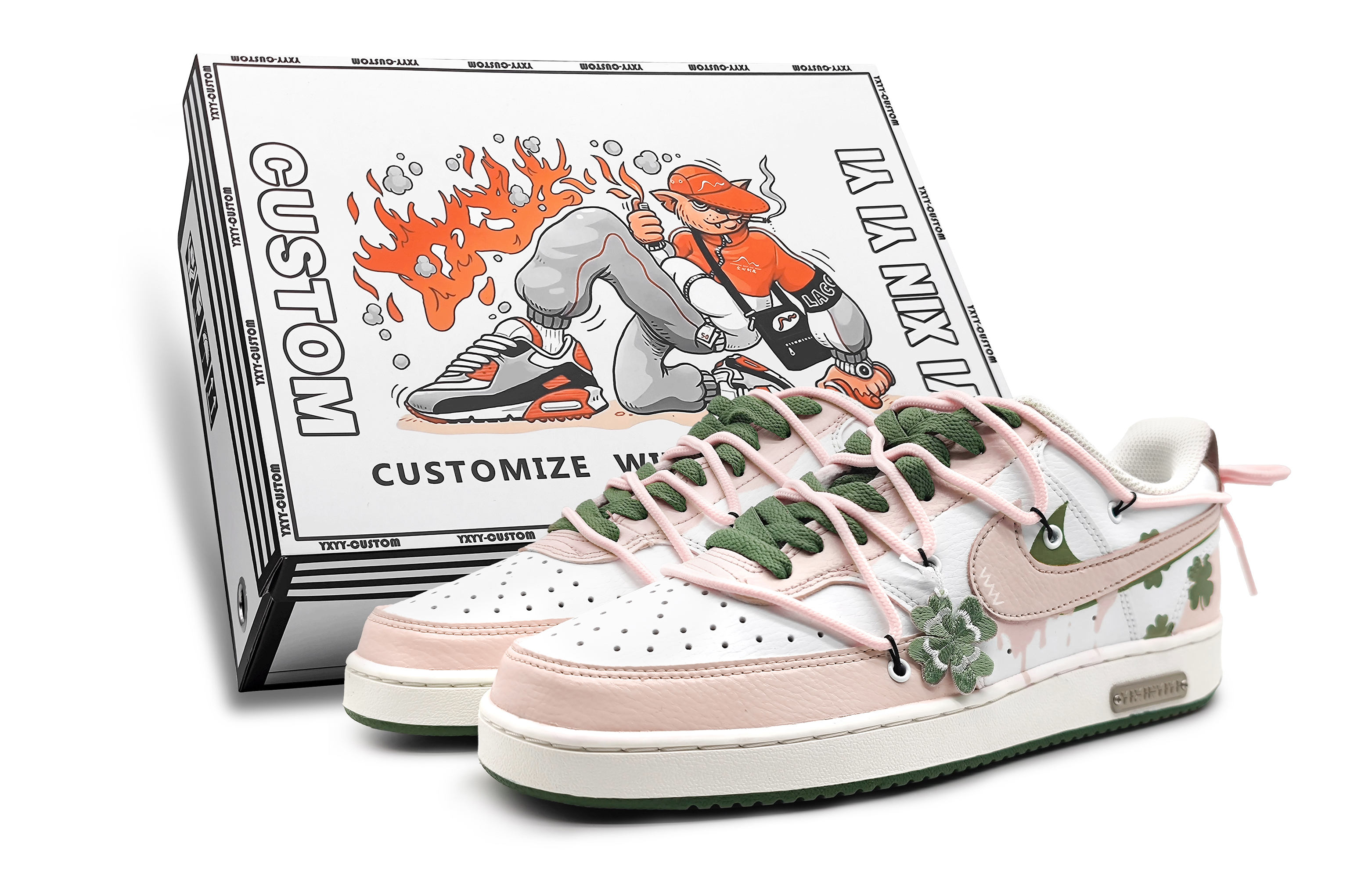 [Custom Shoes] Nike Court Vision 1 Low 'Lucky Clover Pink'