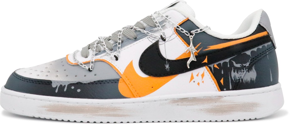 【訂製球鞋】Nike Court Vision 1 Low 午夜森林 塗鴉 做舊 解構 耐磨防滑 低筒 板鞋 男款 灰色 Buy 【訂製球鞋】Nike Court Vision 1 Low 午夜森林 塗鴉 做舊 解構 耐磨防滑 低筒 板鞋 男款 灰色