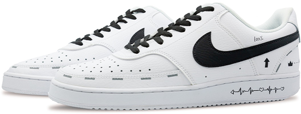 나이키 커스텀 코트 비전 로우 '미니멀 블랙 화이트' CD5463-101(Team28-男款极简QD) Lookbook 나이키 커스텀 코트 비전 로우 '미니멀 블랙 화이트' CD5463-101(Team28-男款极简QD)