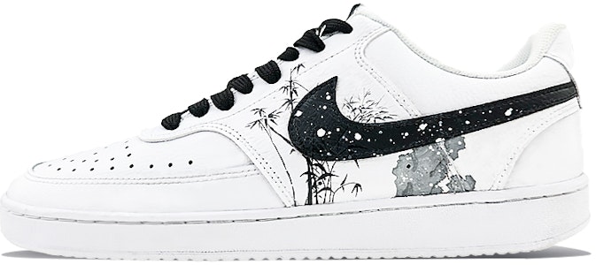 【訂製球鞋】Nike Court Vision 1 極簡主義 風花雪月 水墨竹 低筒 棋盤鞋 男款 白黑 Buy 【訂製球鞋】Nike Court Vision 1 極簡主義 風花雪月 水墨竹 低筒 棋盤鞋 男款 白黑