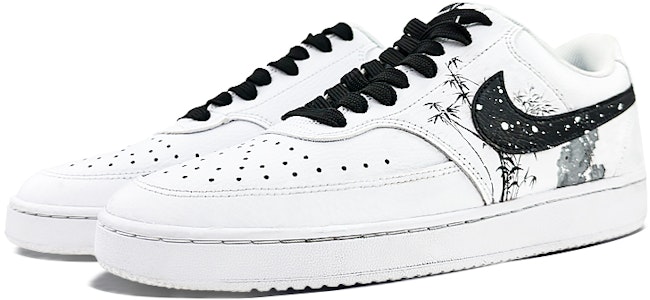 【訂製球鞋】Nike Court Vision 1 極簡主義 風花雪月 水墨竹 低筒 棋盤鞋 男款 白黑 Lookbook 【訂製球鞋】Nike Court Vision 1 極簡主義 風花雪月 水墨竹 低筒 棋盤鞋 男款 白黑