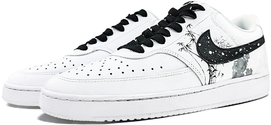 나이키 커스텀 코트 비전 로우 '뱀부' (Nike 커스텀 코트 비전 '뱀부') CD5463-101(Team40-男款风花雪月白黑QD) Lookbook 나이키 커스텀 코트 비전 로우 '뱀부' (Nike 커스텀 코트 비전 '뱀부') CD5463-101(Team40-男款风花雪月白黑QD)