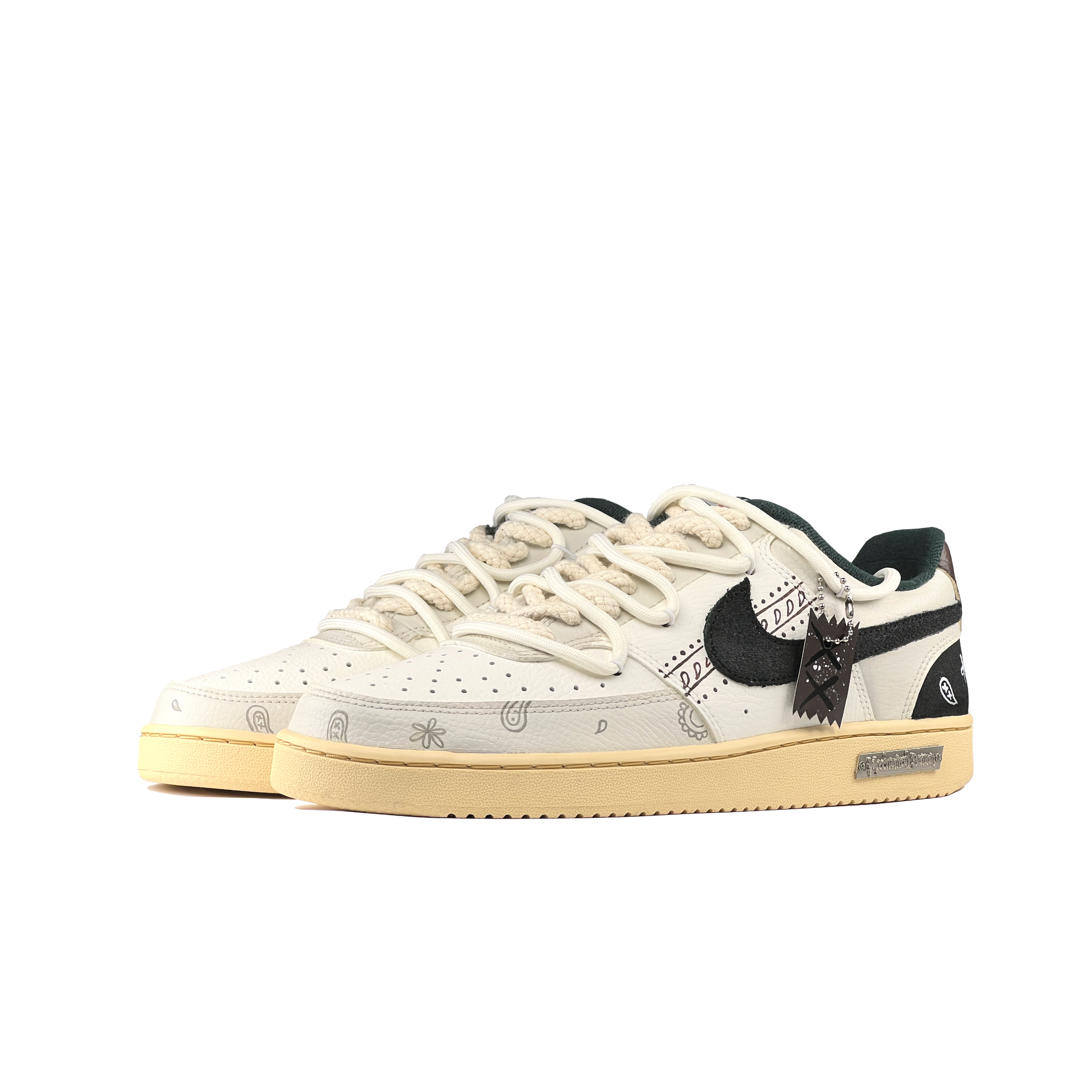 Lookbook [Custom Shoes] Nike Court Vision 1 Low 'Paisley Grey-Black'