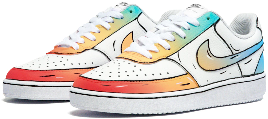 【客製球鞋】 Nike Court Vision 1 Low 平行宇宙 動畫二次元 塗鴉 手繪 小白鞋 低筒 板鞋 男款 紅橙藍 Lookbook 【客製球鞋】 Nike Court Vision 1 Low 平行宇宙 動畫二次元 塗鴉 手繪 小白鞋 低筒 板鞋 男款 紅橙藍