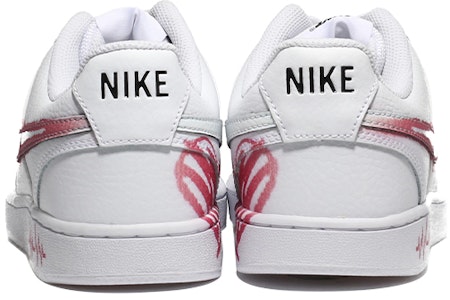 【客製球鞋】Nike Court Vision 1 愛的emoji系列 情侶款 桃紅拼湊愛心 心電情人 低筒 板鞋 男女同款 白紅 Shop 【客製球鞋】Nike Court Vision 1 愛的emoji系列 情侶款 桃紅拼湊愛心 心電情人 低筒 板鞋 男女同款 白紅