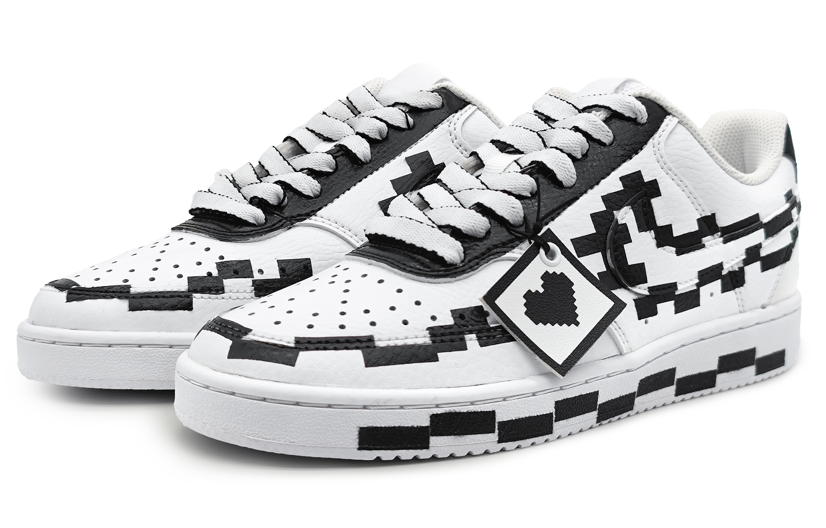 Lookbook [定制鞋款] 耐克 Court Vision 1 Low '像素之爱' DH2987-101(Team16-男款像素情书黑)