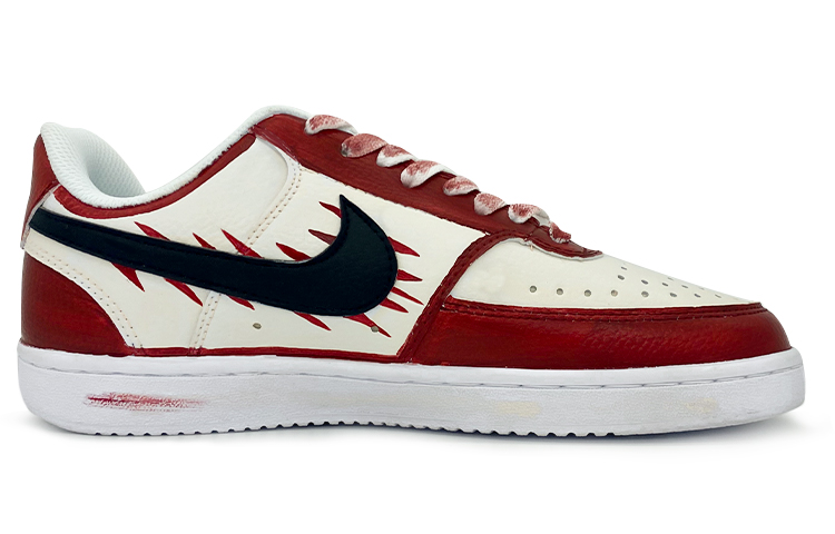 [Custom Shoes] Nike Court Vision 1 Low 'Red Black Watercolor Splatter' 圖 2