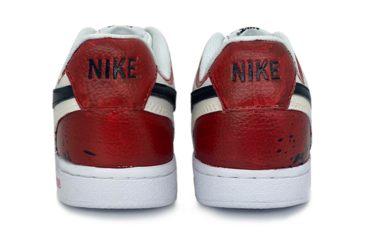 [Custom Shoes] Nike Court Vision 1 Low 'Red Black Watercolor Splatter' 圖 4