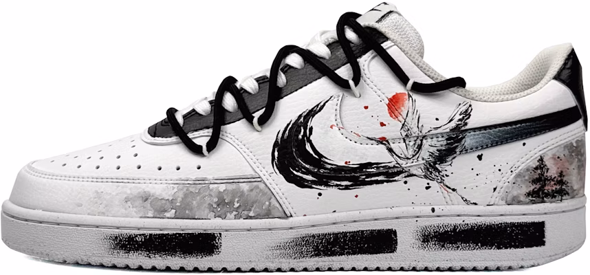 나이키 코트 비전 1 로우 '송하성상' 블랙 화이트 (커스텀) DH2987-101(Team11-松鹤呈祥男款黑白) Order 나이키 코트 비전 1 로우 '송하성상' 블랙 화이트 (커스텀) DH2987-101(Team11-松鹤呈祥男款黑白)