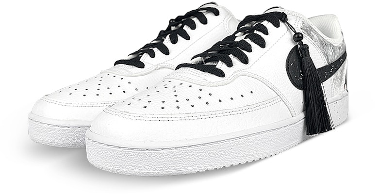 【定制球鞋】Nike Court Vision 1 Low 禮盒 燕雀 流蘇 潑墨 暈染 中國風 低筒 板鞋 男款 白黑 Lookbook 【定制球鞋】Nike Court Vision 1 Low 禮盒 燕雀 流蘇 潑墨 暈染 中國風 低筒 板鞋 男款 白黑