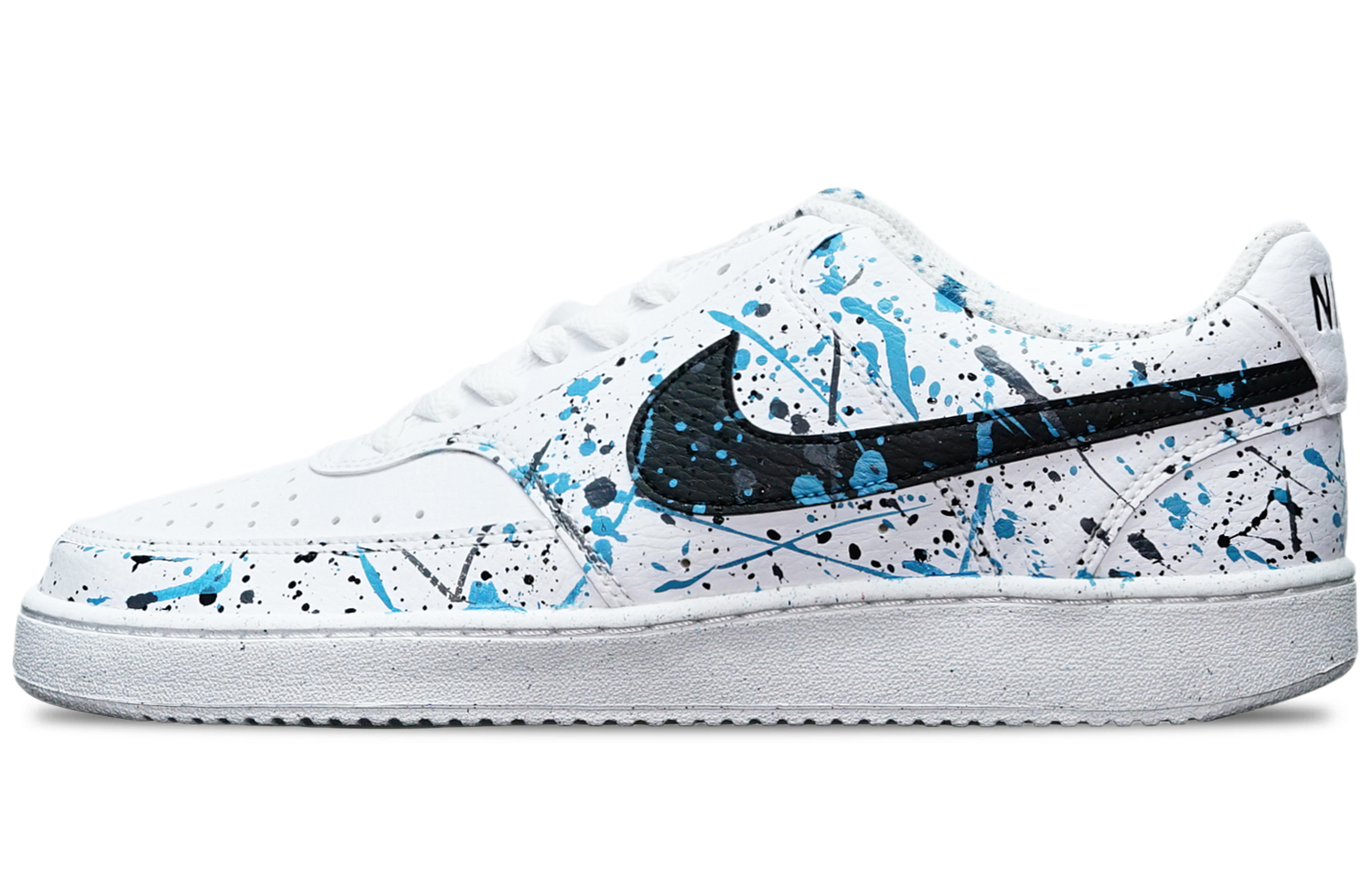 Buy [定制鞋] 耐克Court Vision 1 Low '喷溅墨水' DH2987-101(TeamT-中国风泼墨黑白青)