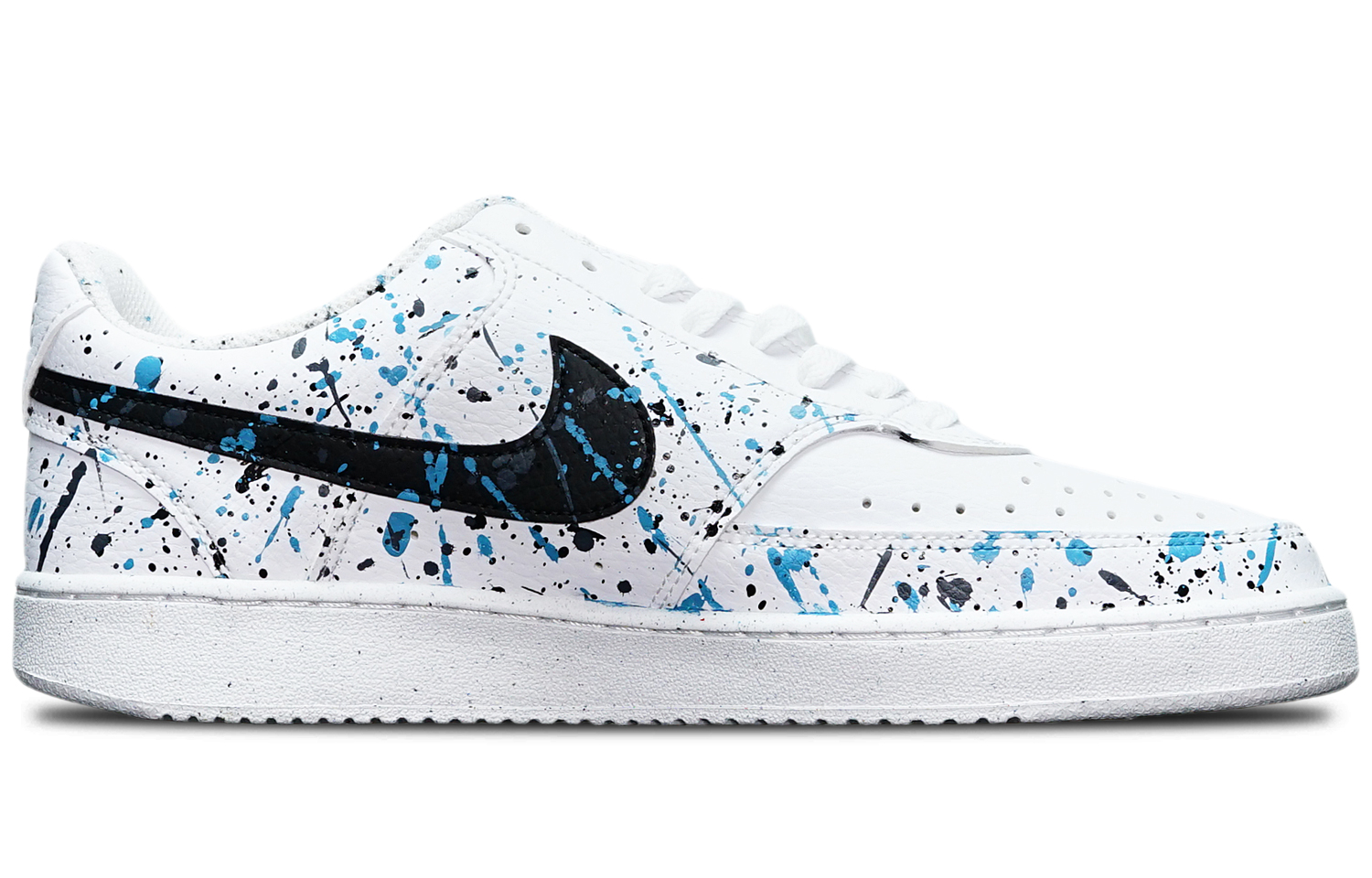 Order [定制鞋] 耐克Court Vision 1 Low '喷溅墨水' DH2987-101(TeamT-中国风泼墨黑白青)