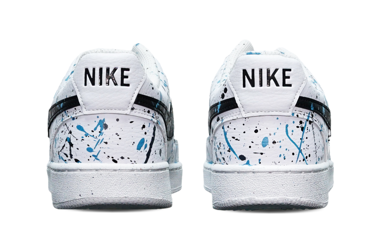 Shop [定制鞋] 耐克Court Vision 1 Low '喷溅墨水' DH2987-101(TeamT-中国风泼墨黑白青)