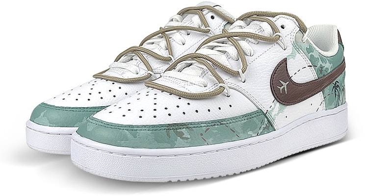 나이키 커스텀 코트 비전 로우 '화이트-그린 팜트리 그라피티' (78 characters) CD5463-101(Team47-男款C椰树飞机解构) Lookbook 나이키 커스텀 코트 비전 로우 '화이트-그린 팜트리 그라피티' (78 characters) CD5463-101(Team47-男款C椰树飞机解构)