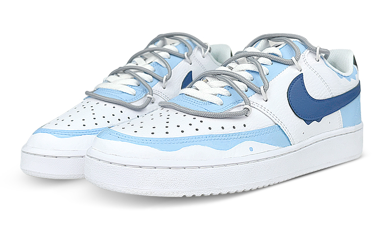 Lookbook Zapatillas Nike Court Vision 1 Low 'Blanco Azul Graffiti' CD5463-101(Team47-男解构冰块SBOX)