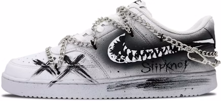 【定制球鞋】Nike Court Vision 1 狼牙 暗黑 嘻哈百搭 塗鴉 低幫 板鞋 男款 黑白 Buy 【定制球鞋】Nike Court Vision 1 狼牙 暗黑 嘻哈百搭 塗鴉 低幫 板鞋 男款 黑白