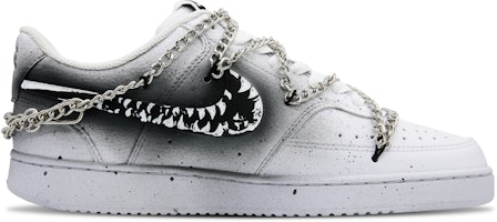 【定制球鞋】Nike Court Vision 1 狼牙 暗黑 嘻哈百搭 塗鴉 低幫 板鞋 男款 黑白 Order 【定制球鞋】Nike Court Vision 1 狼牙 暗黑 嘻哈百搭 塗鴉 低幫 板鞋 男款 黑白