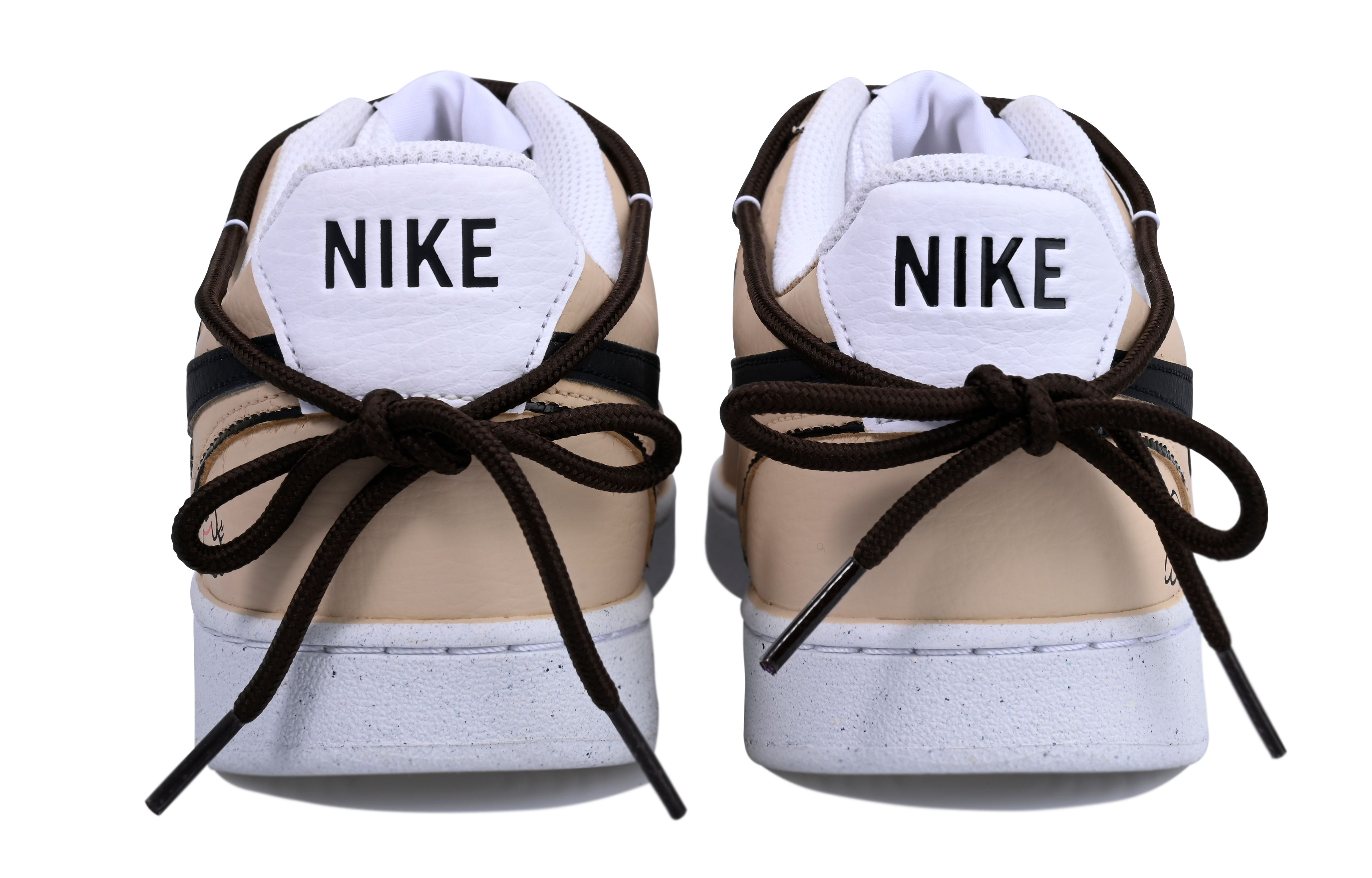 [Custom Shoes] Nike Court Vision 1 Low Brown White 'Vlad Stripe Dog' 圖 4