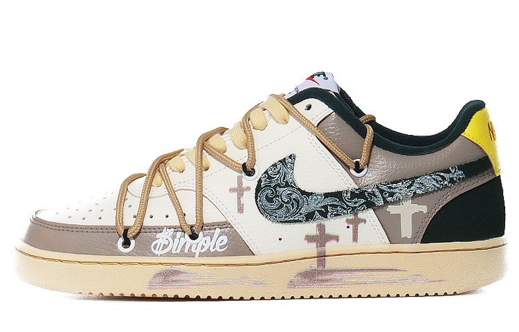 Buy 【客製化球鞋】 Nike Court Vision LO 哥德十字架 虛無城市 耐磨防滑減震 低筒 板鞋 男女同款 帆白綠