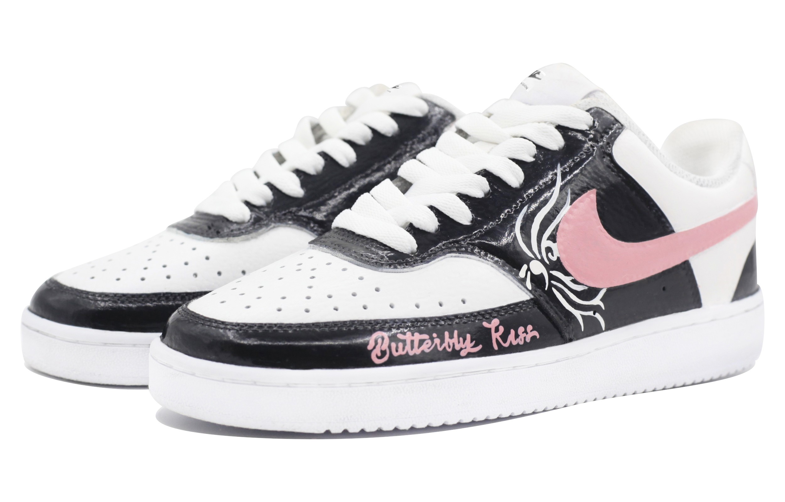 [Custom Shoes] Nike Court Vision Low 'Black Pink Graffiti' 圖 3