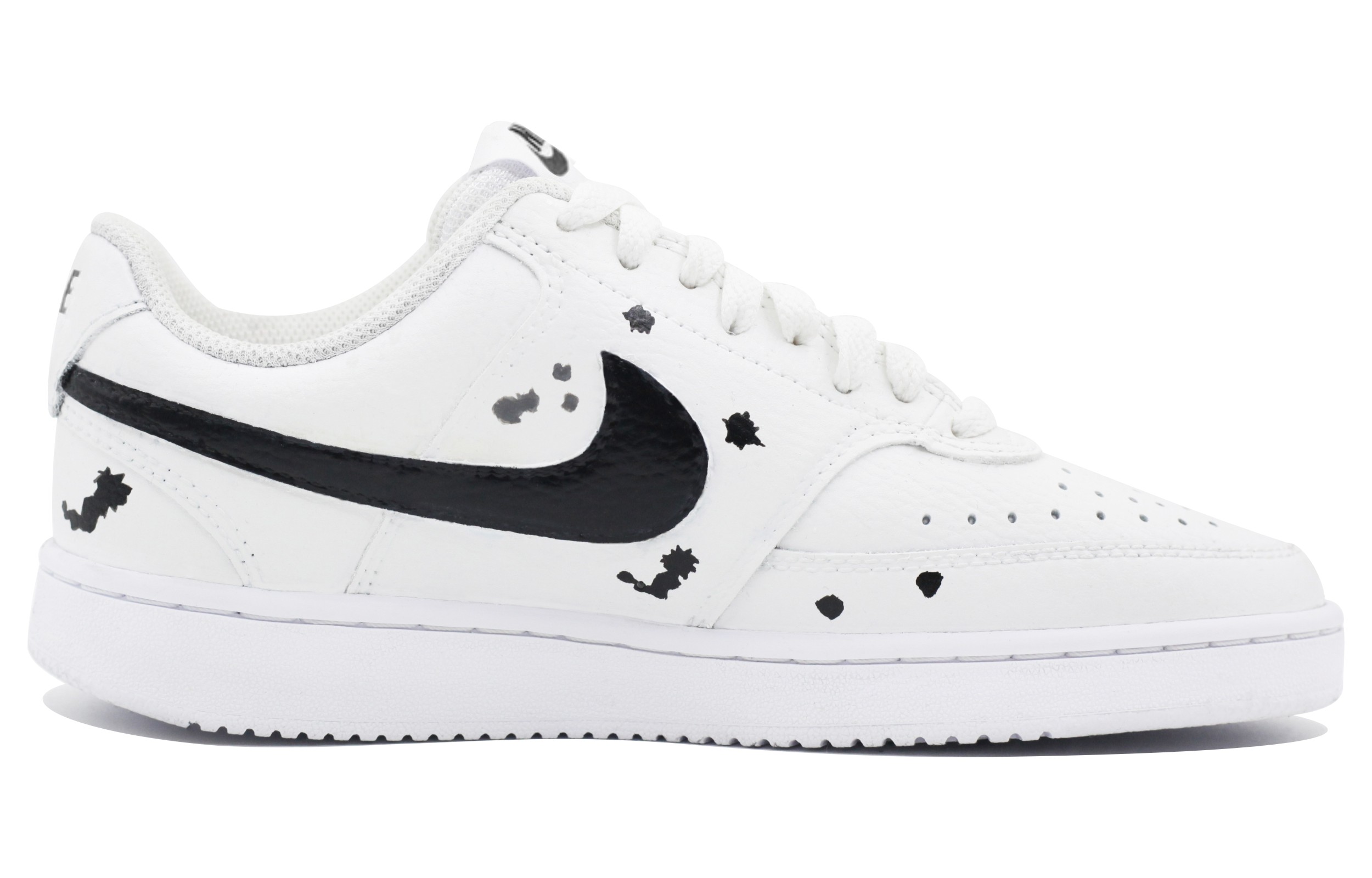 Order [Nike Sepatu Kustom] Court Vision Low 'Seni Kucing Hitam Putih' DH2987-101(Team39-AMY111猫)