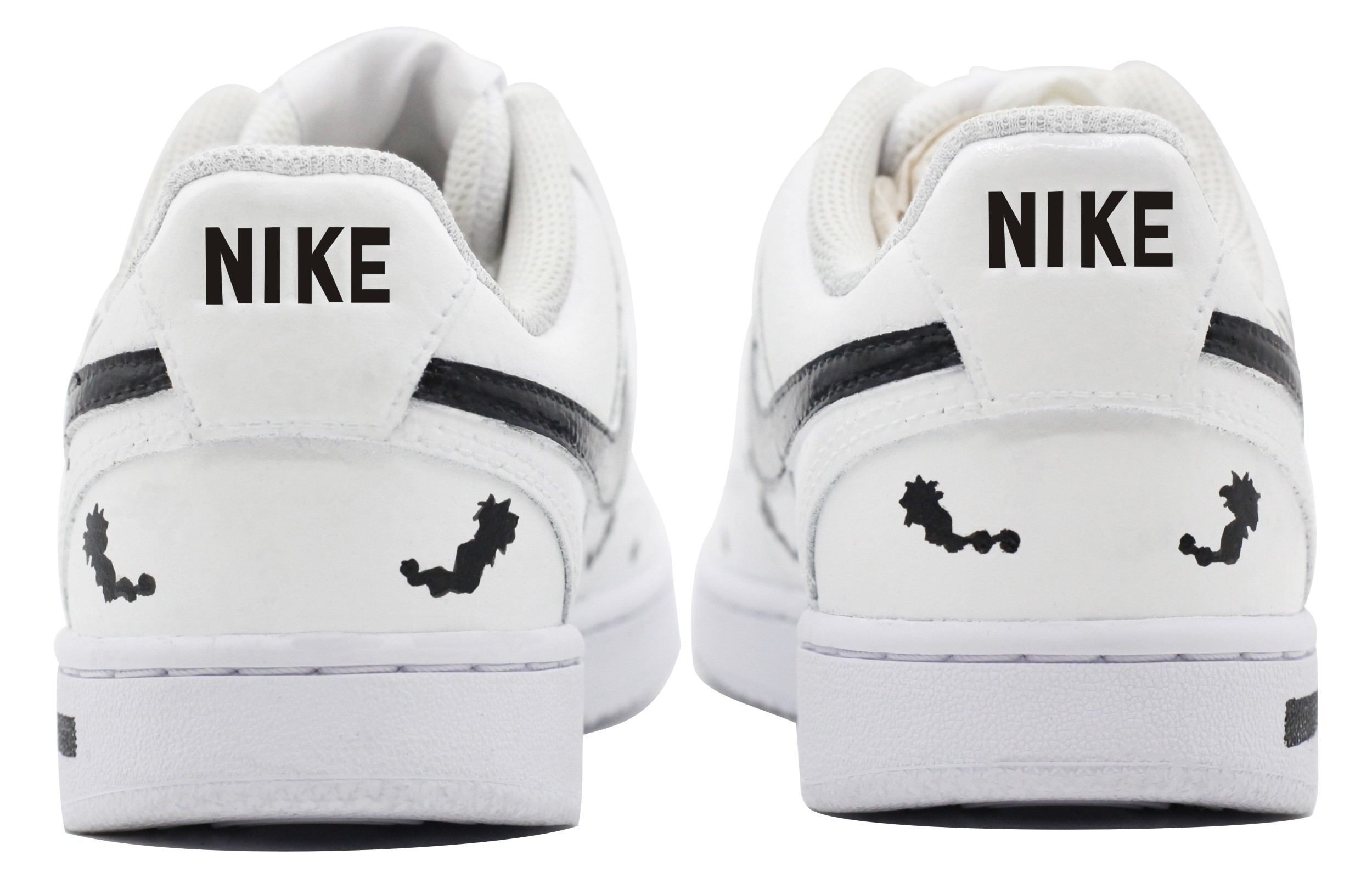 Purchase [Nike Sepatu Kustom] Court Vision Low 'Seni Kucing Hitam Putih' DH2987-101(Team39-AMY111猫)