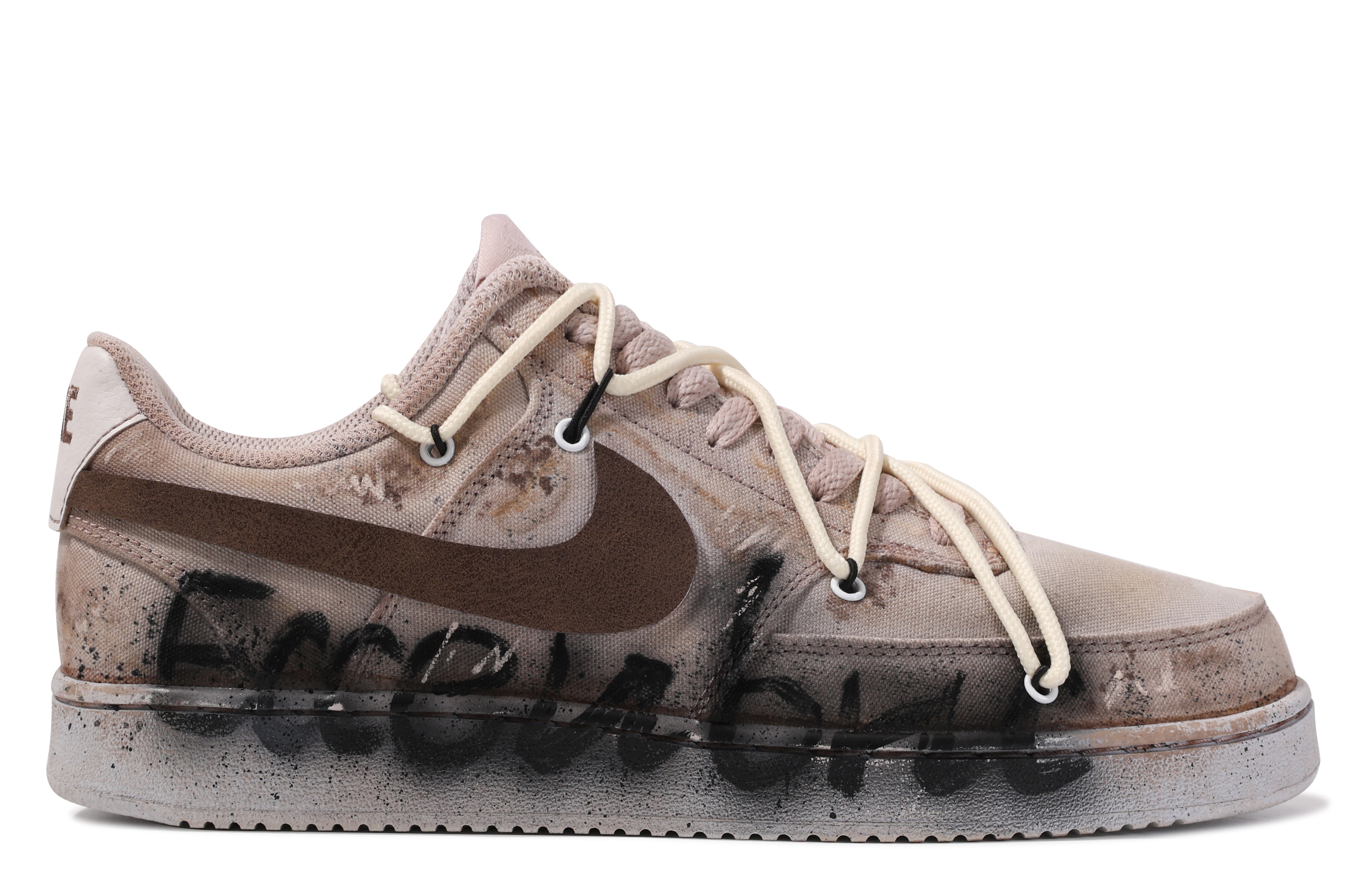 Buy [Custom Shoes] Nike Court Vision Low 'Brown-White Da Vinci Graffiti ...
