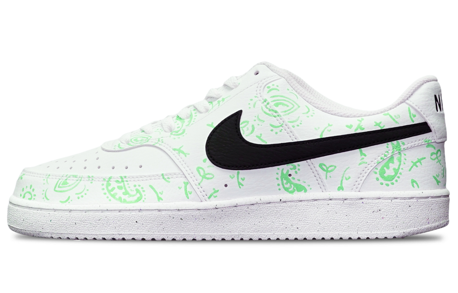 Buy Nike Court Vision Low Personalizadas "Cashew" DH2987-101(TeamT-腰果花黑白绿)