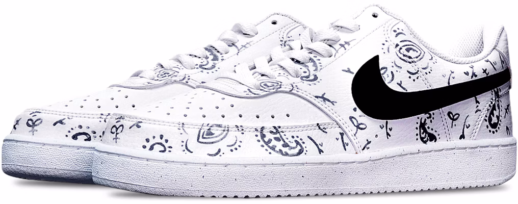 나이키 커스텀 코트 비전 로우 "캐슈 플라워" (흰/검) DH2987-101(TeamT-腰果花黑白) Lookbook 나이키 커스텀 코트 비전 로우 "캐슈 플라워" (흰/검) DH2987-101(TeamT-腰果花黑白)