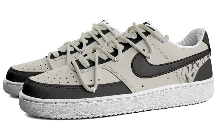 Lookbook [Zapatillas Personalizadas] Nike Court Vision Low 'Custom Wind Chaser Negro Gris' DH2987-101-444157