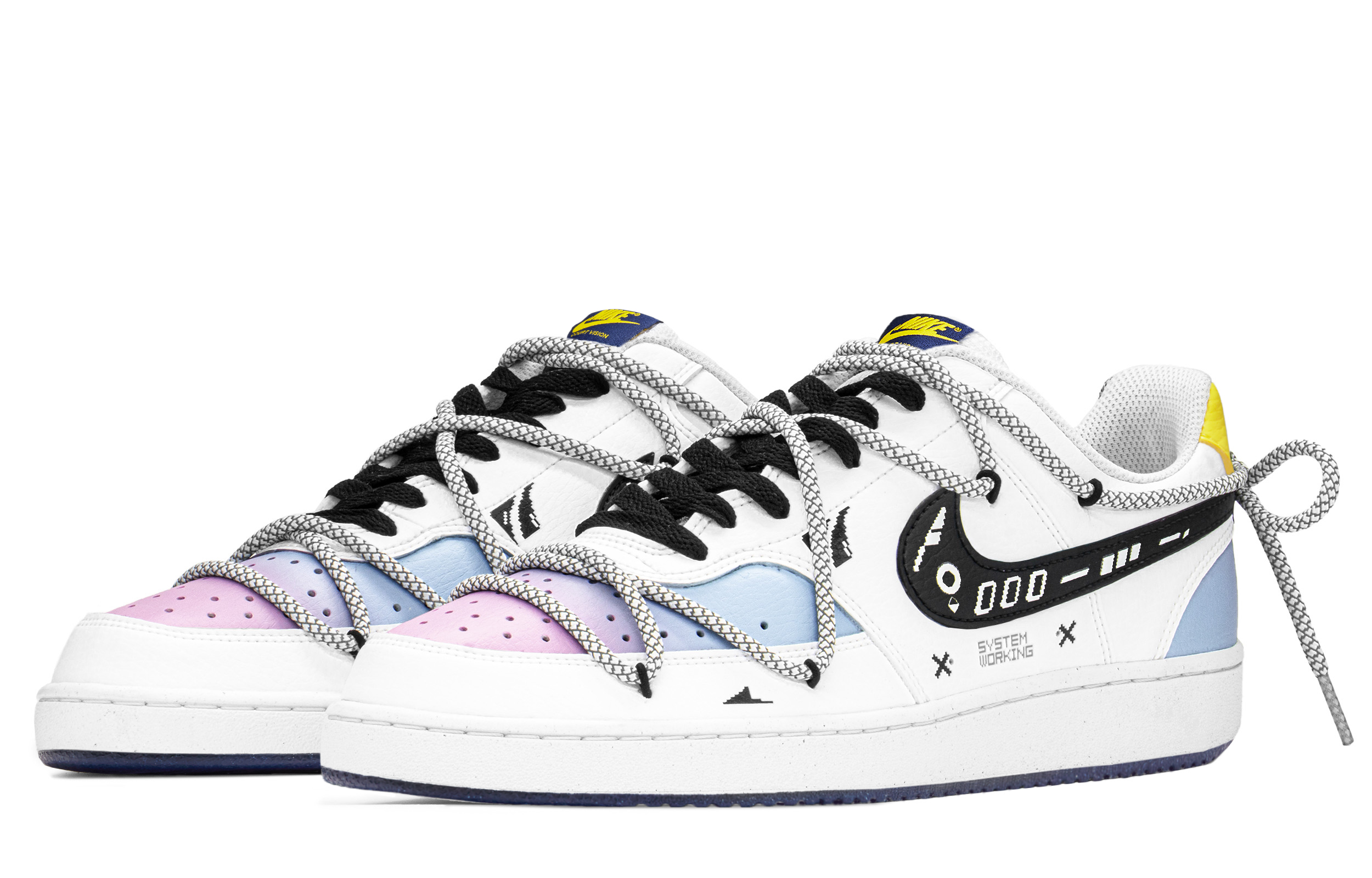 Lookbook [定制鞋] Nike Court Vision Low '赛博朋克蓝粉' DH2987-103(TeamA-赛博棉花糖蓝S-BOX)