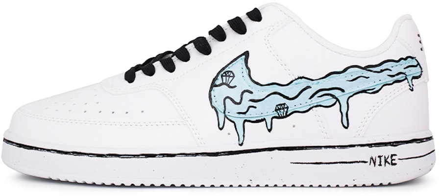 【訂製球鞋】 Nike Court Vision 1 經典復古 鑽石藍鉤 低筒 板鞋 男款 白藍 Buy 【訂製球鞋】 Nike Court Vision 1 經典復古 鑽石藍鉤 低筒 板鞋 男款 白藍