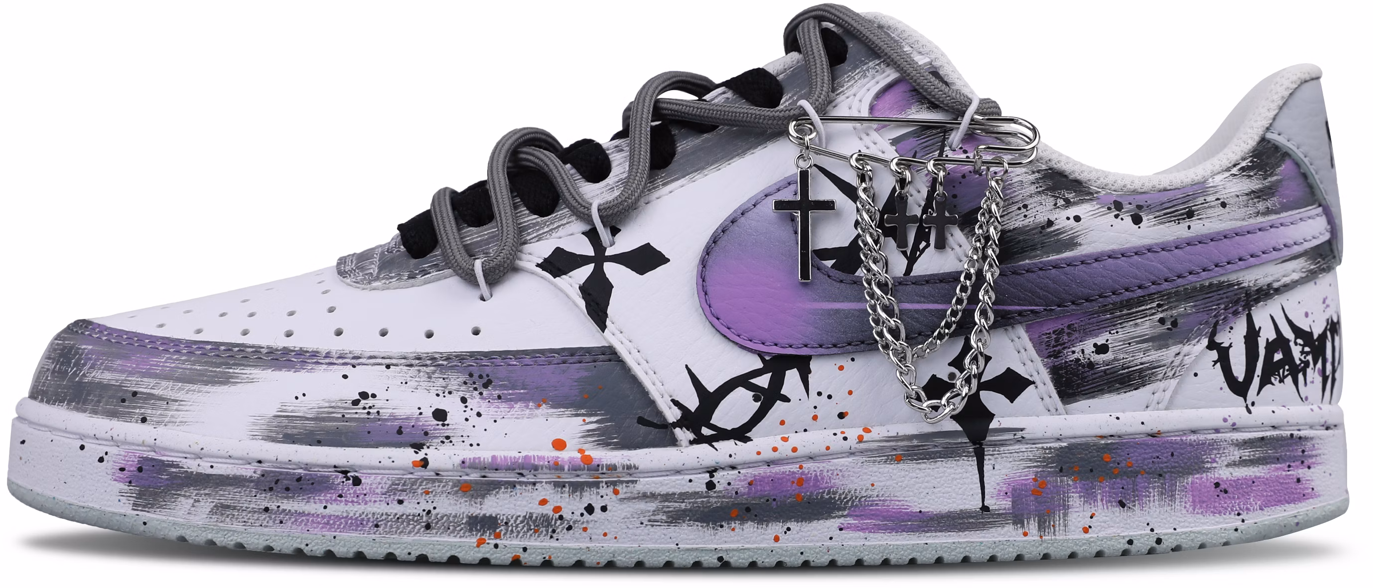 custom-shoes-nike-court-vision-low-gothic-graffiti-black-purple