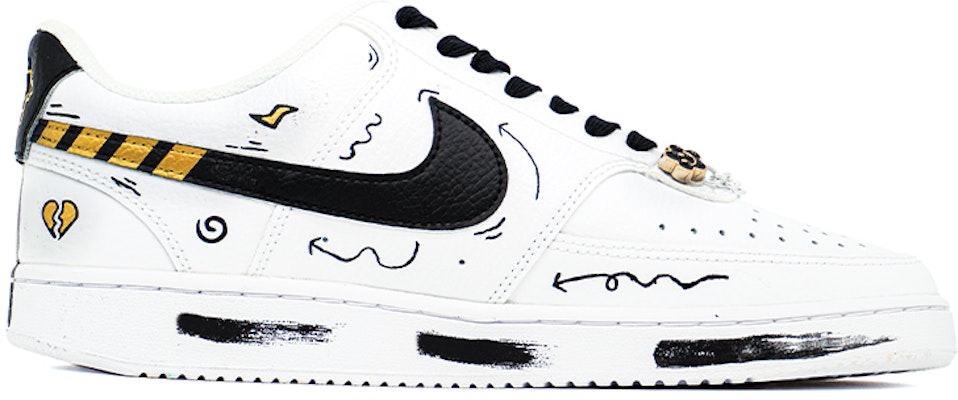 나이키 커스텀 코트 비전 로우 '로봇 해바라기' (80자) CD5463-101(Team肆-梅花机器人涂鸦喷绘) Order 나이키 커스텀 코트 비전 로우 '로봇 해바라기' (80자) CD5463-101(Team肆-梅花机器人涂鸦喷绘)